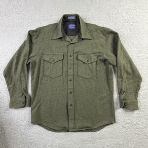 VTG Pendleton Outdoorsman 100% Virgin Wool Shirt Mens Large Green Gorpcore Y2K